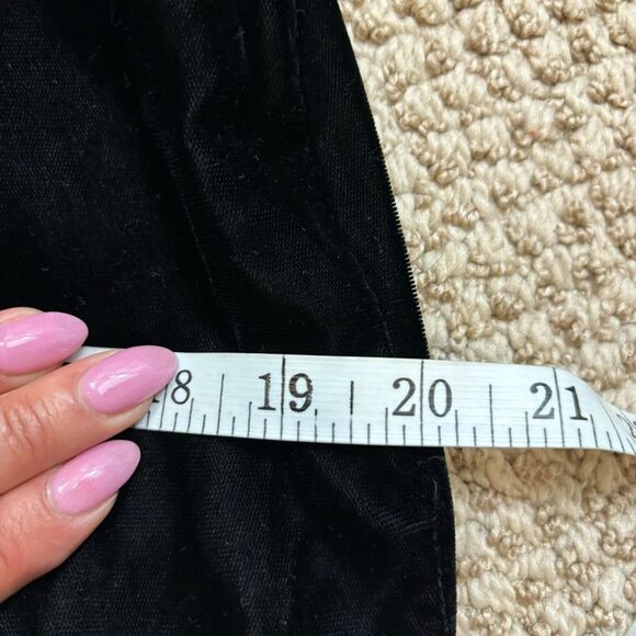 Vintage Union Made Black Velvet Low V Back Bow Detail Floor Length Dress 11/12 - Picture 15 of 16